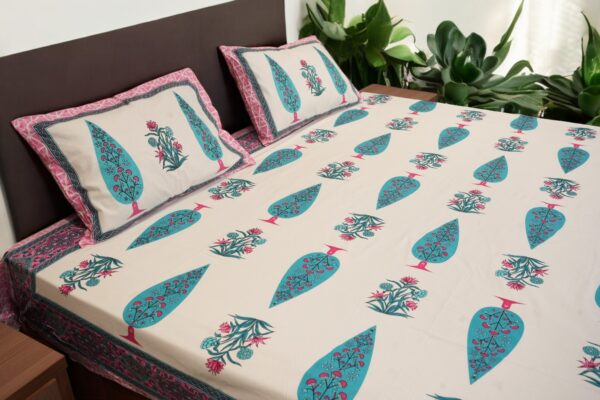 Jaipuri Handblock Print 100% Cotton Bedsheet