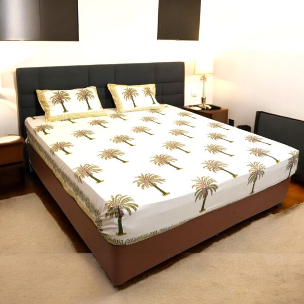 Tropical Palm Tree Cotton Bedsheet