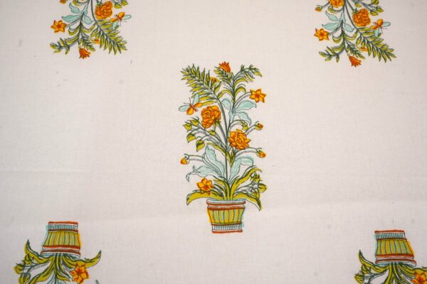 Serenity Floral Handblock Bedsheet