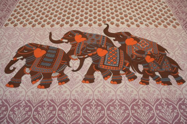 Majestic Elephant Print Cotton Bedsheet