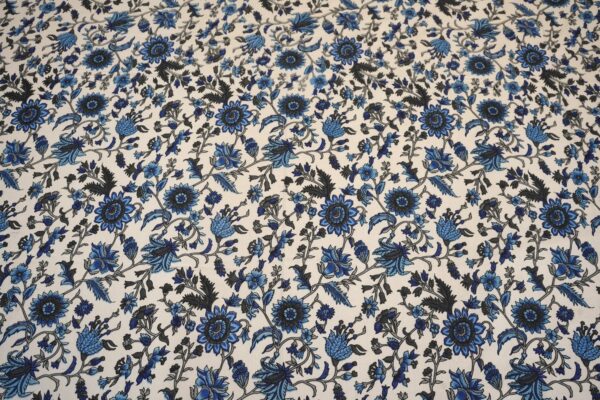 Jaipuri Sanganeri Hand Block Printed Cotton Bedsheet